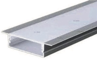 سكة بروفايل ألمنيوم سلفر فتحة 3 ارتفاع 1 مع شفة