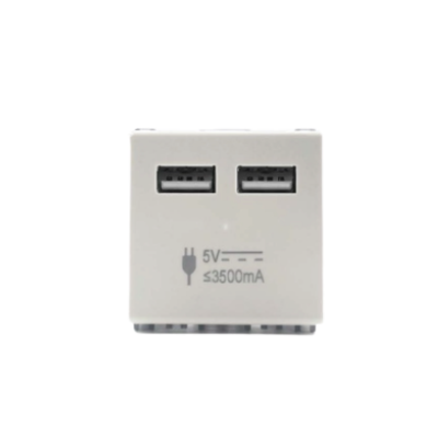 بريز شاحن USB مجوز 5V/2.1A ليزر عاجي