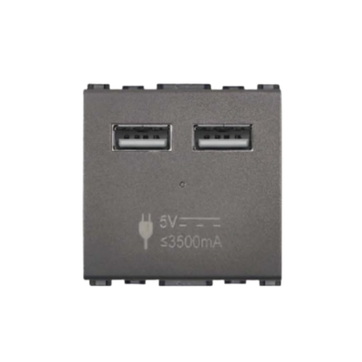 بريز شاحن USB مجوز 5V/2.1A ليزر رمادي فيراني